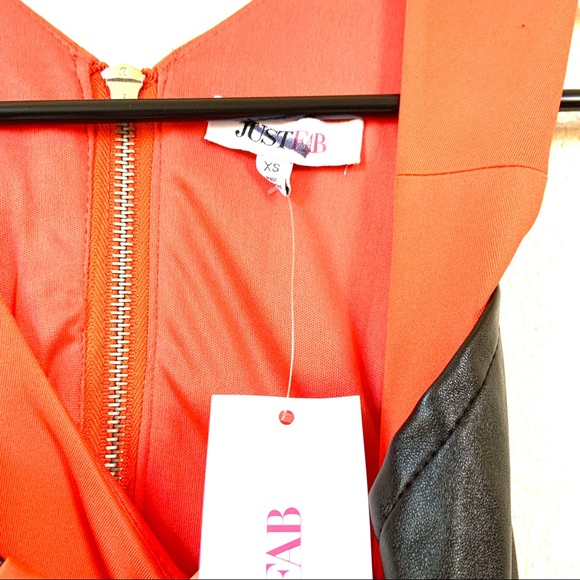 JustFab Alaya Leather Strap Cutout Mini Dress XS - Picture 5 of 7